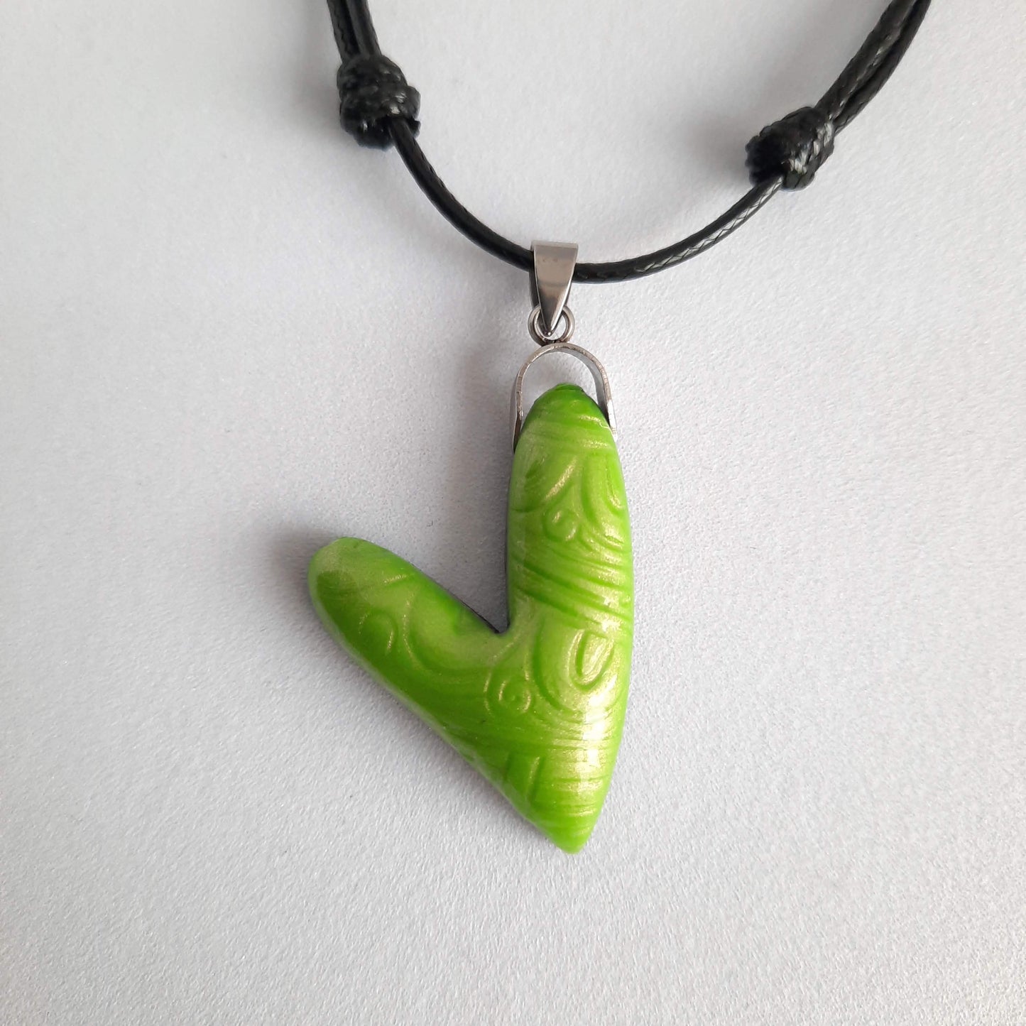 Colgante Corazón Verde Mediano