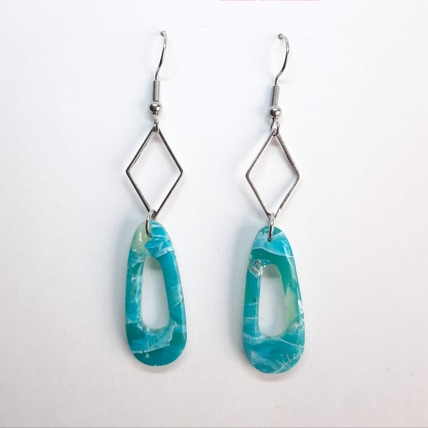 Pendientes Fantasy Aguamarina con Gancho Acero