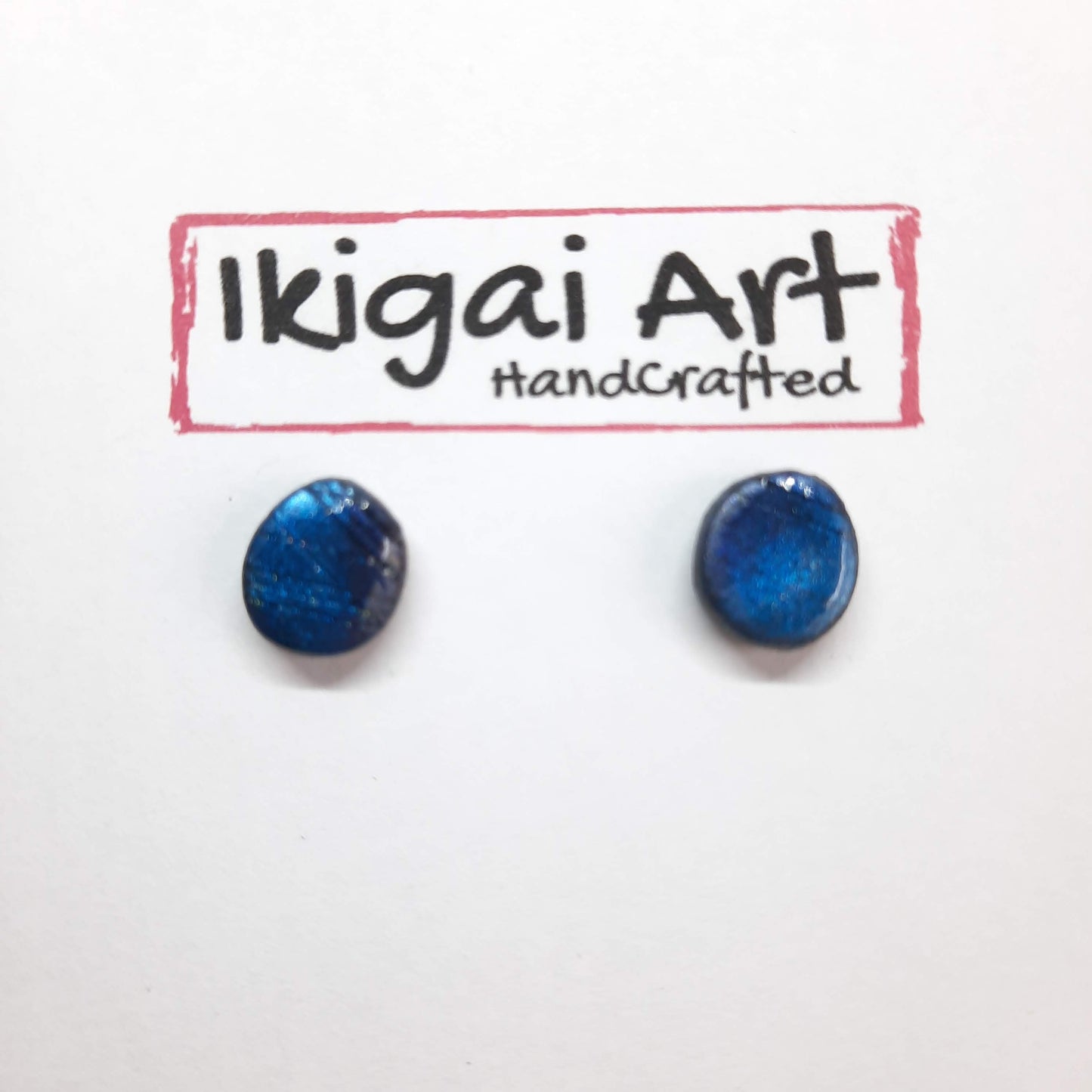 Pendientes Botón Ovalado Labradorita Azul