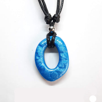 Colgante Ovalado Pequeño Azul