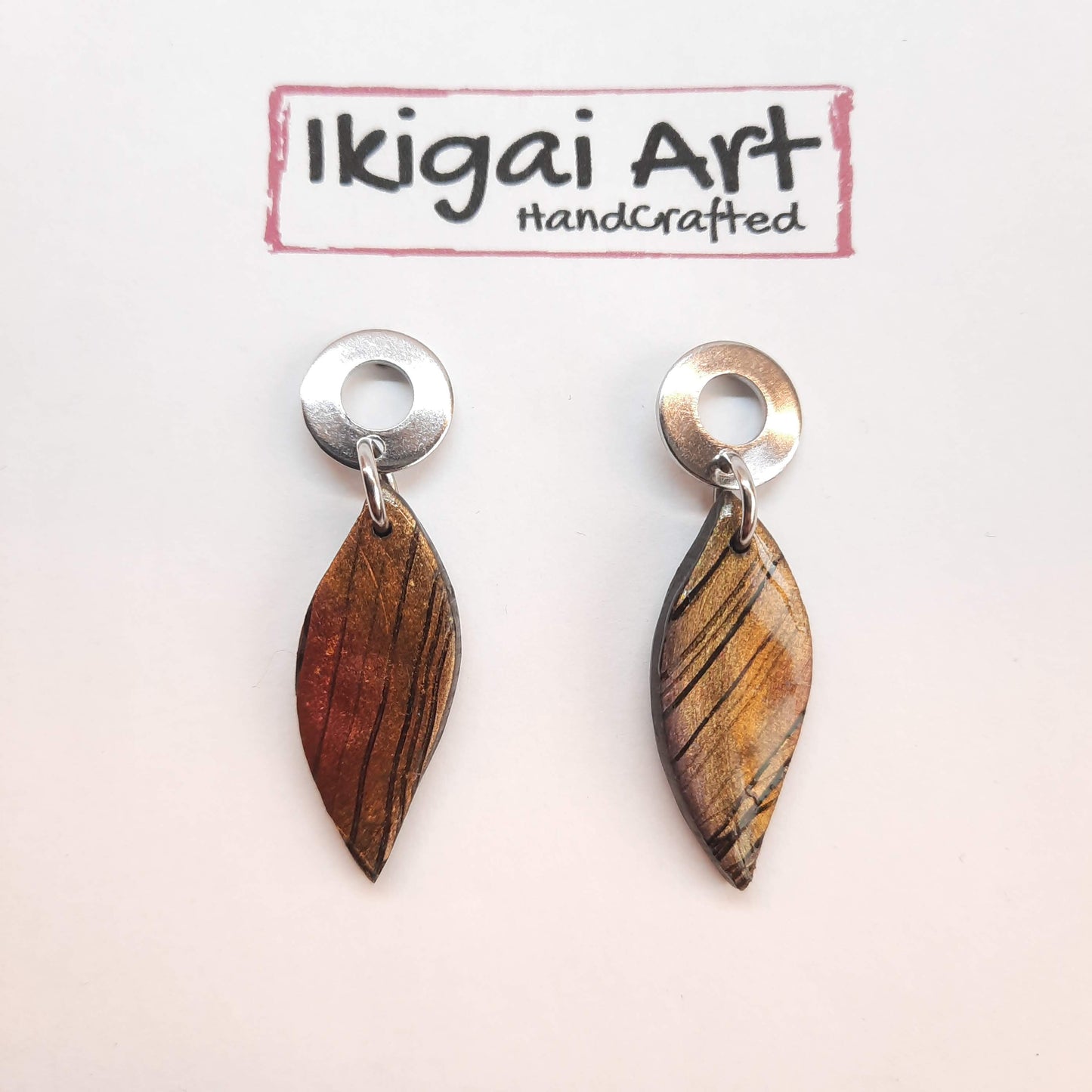Pendientes Fantasy Labradorita Violeta con Base Acero