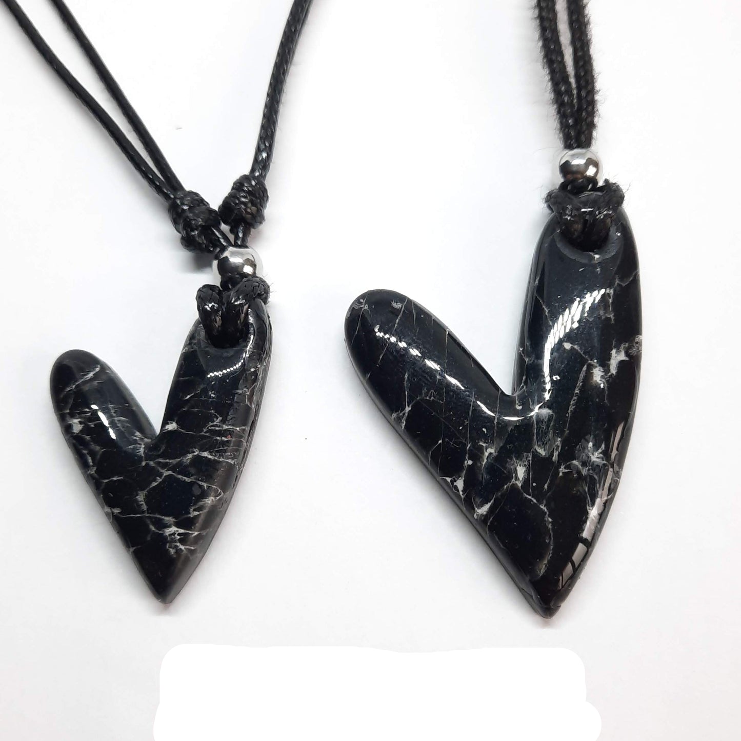 Colgante Corazón Negro Mármol