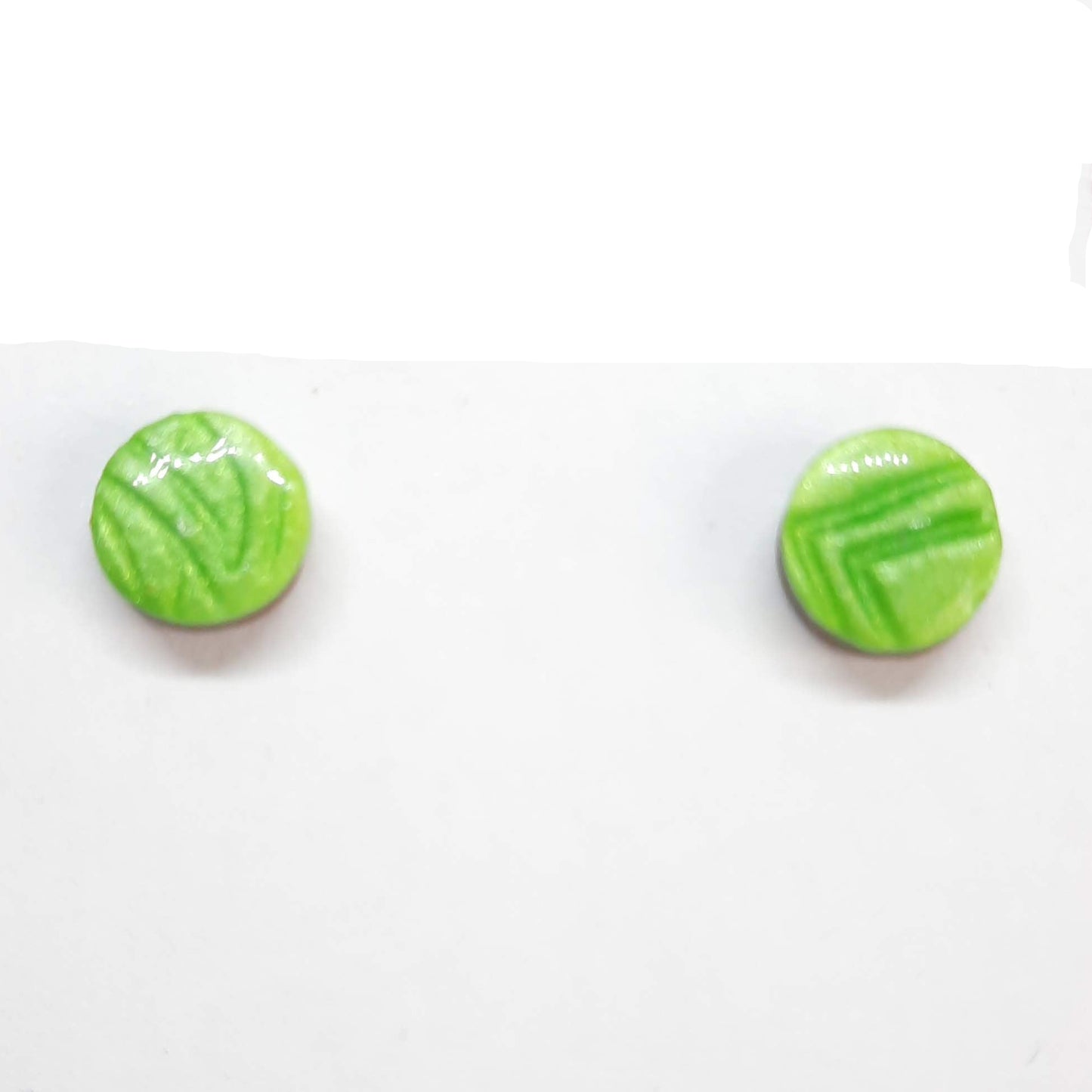 Pendientes Botón Redondo Pequeño Verde