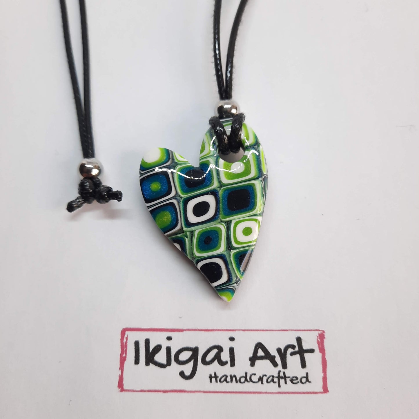 Colgante Corazón Pequeño Verde Blanco