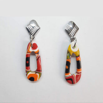 Pendientes Fantasy Pequeño Arcoíris con Base Acero