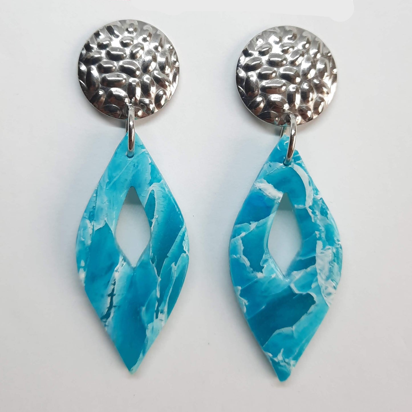 Pendientes Fantasy Aguamarina con Base Acero