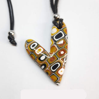 Colgante Corazón Mediano Amarillo Antiguo