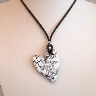 Colgante Corazón Mediano Blanco Mármol