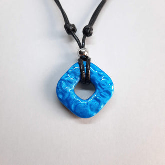 Colgante Cuadrado Redondeado Pequeño Azul