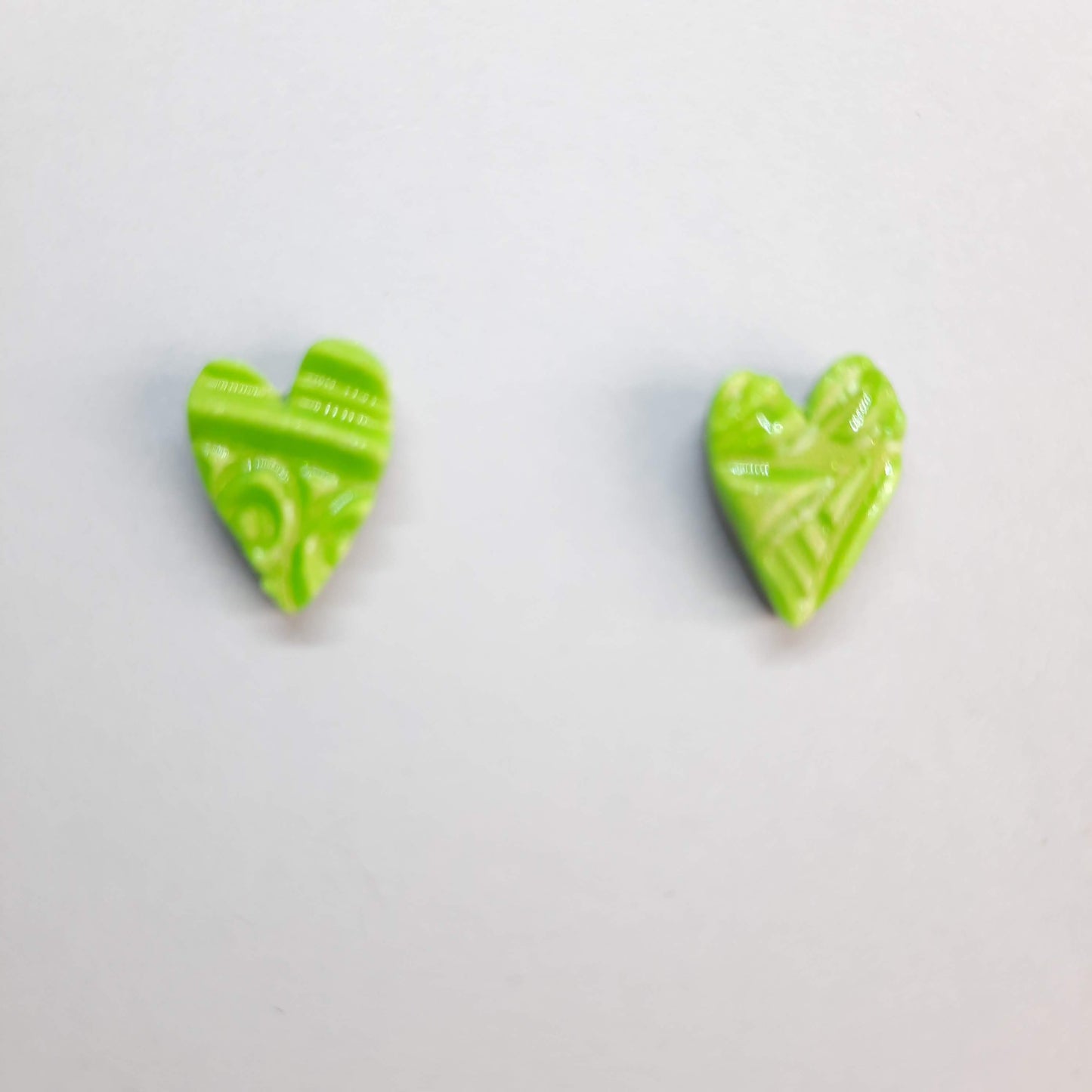 Pendientes Botón Corazón Verde
