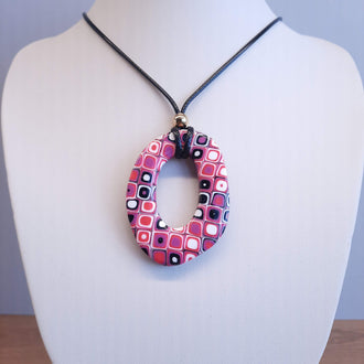 Colgante Ovalado Grande Rosa Verano