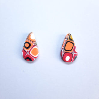 Pendientes Botón Gota Arcoíris