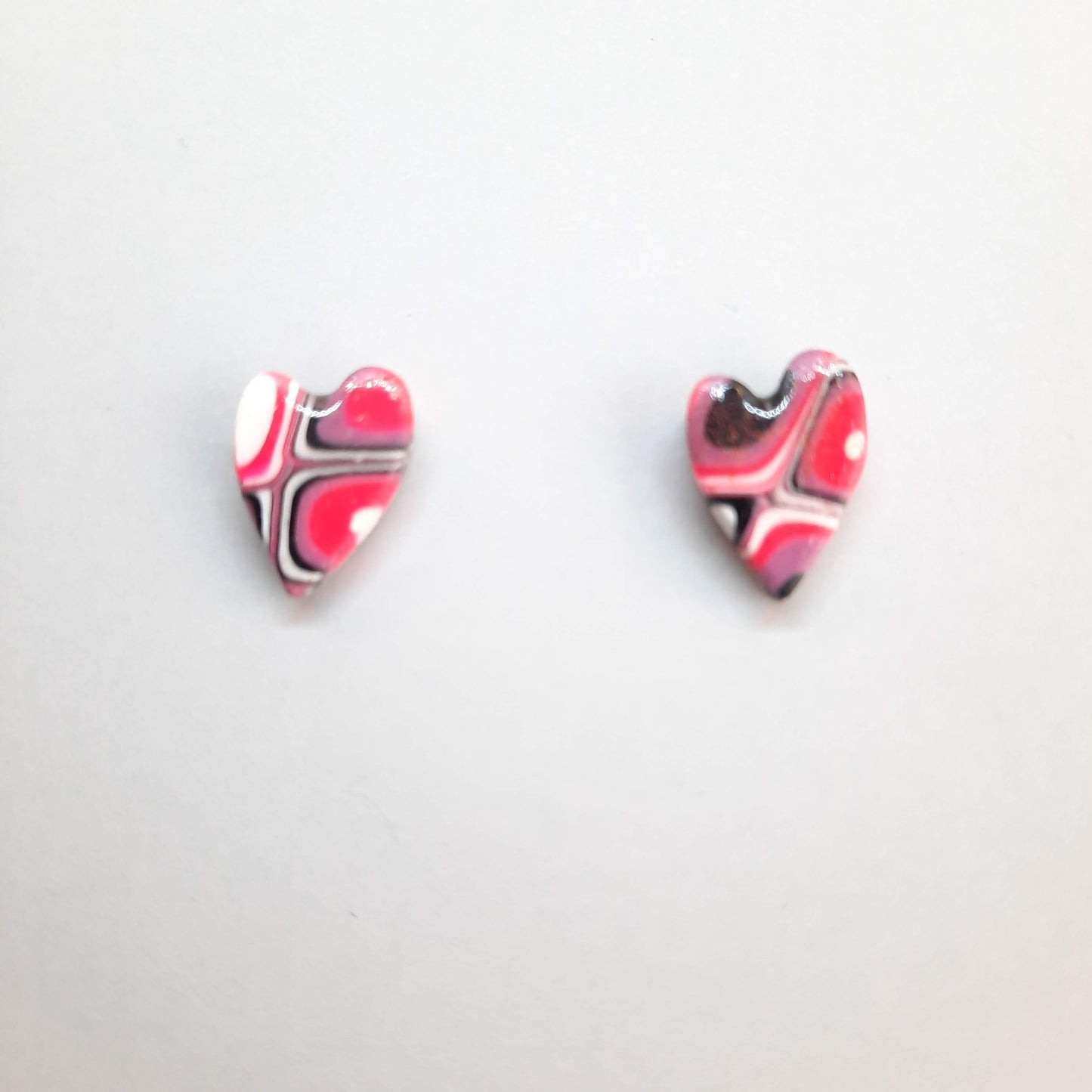 Pendientes Botón Corazón Rosa Verano