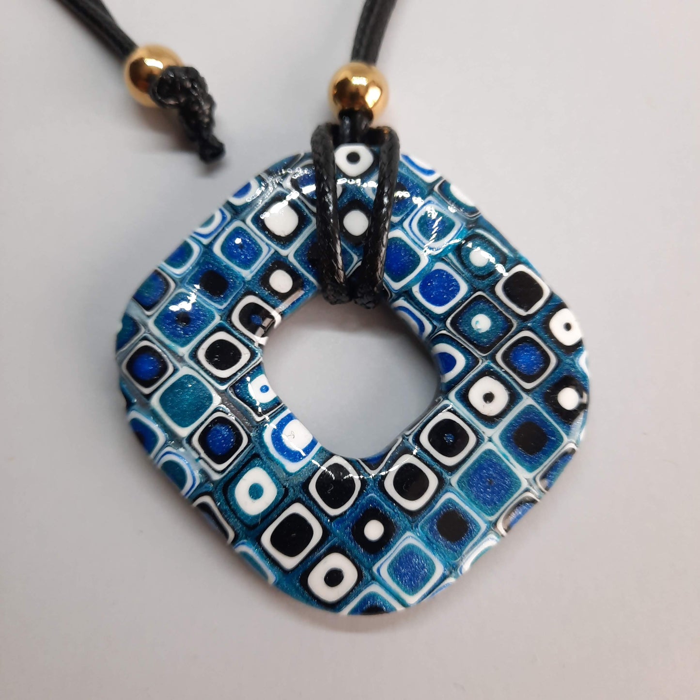 Colgante Donut Cuadrado Grande Pasión Azul
