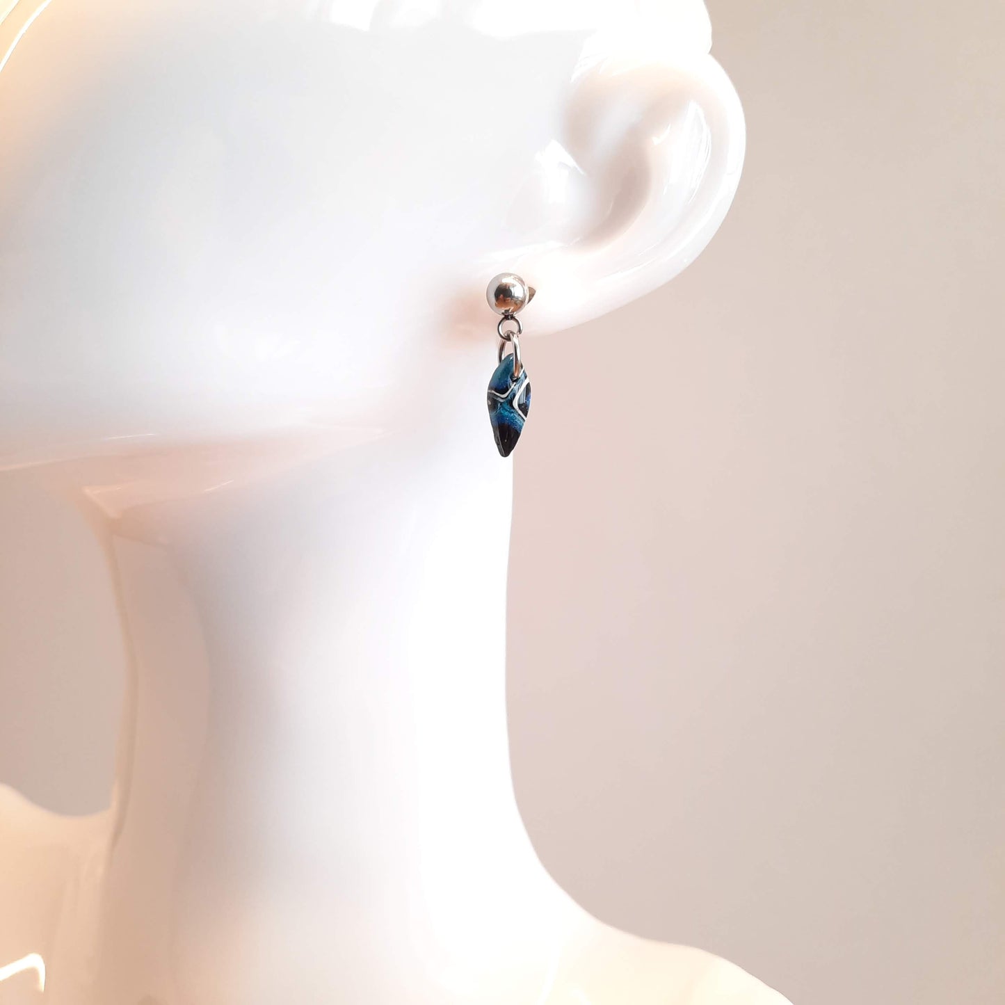 Pendientes Fantasy Pasión Azul con Base Acero