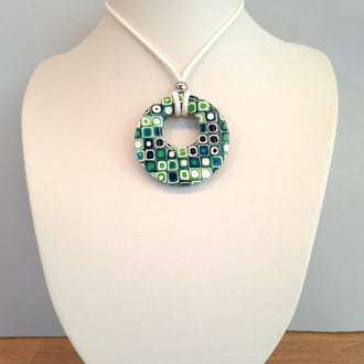 Colgante Círculo Grande XL Mosaico Verde