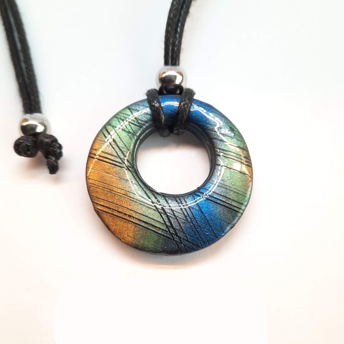 Colgante Círculo Mediano Labradorita Azul