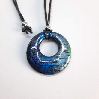 Colgante Círculo Mediano Labradorita Azul