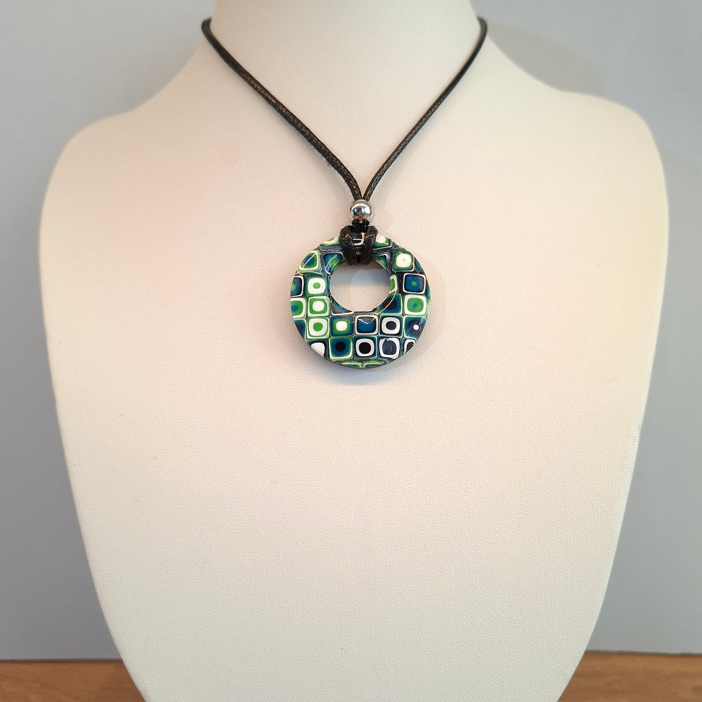 Colgante Círculo Mediano Mosaico Verde