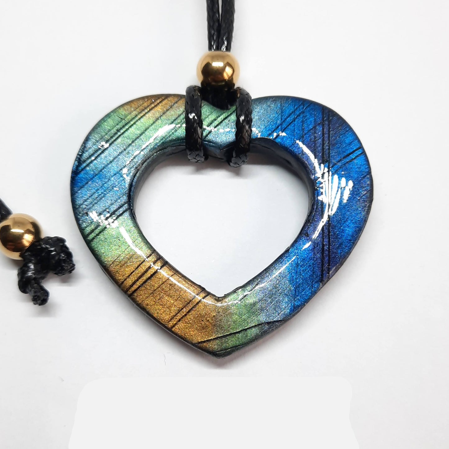 Colgante Corazón Alma Grande Labradorita Azul