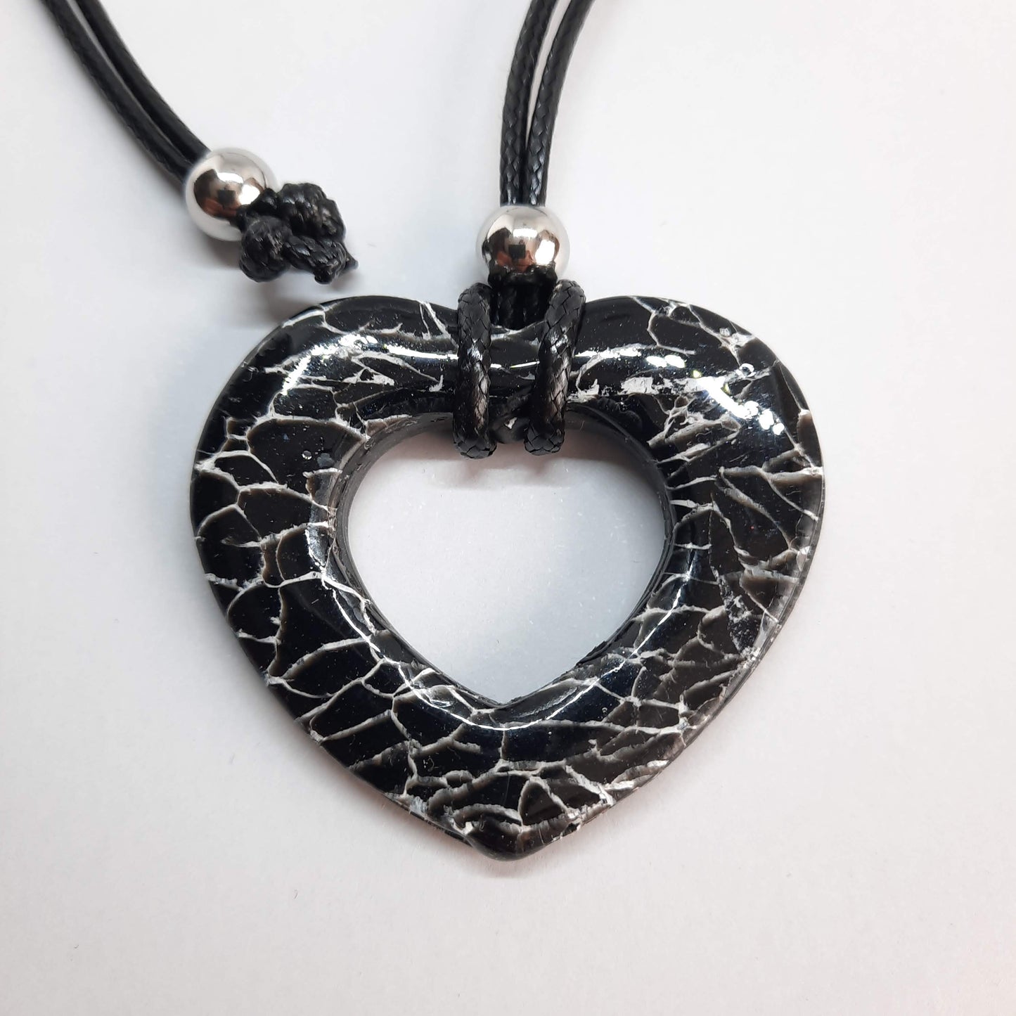 Colgante Corazón Alma Grande Negro Mármol