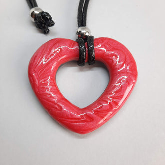 Colgante Corazón Alma Grande Rojo