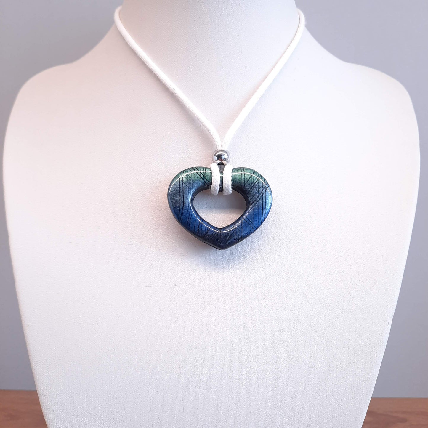Colgante Corazón Alma Mediano Labradorita Azul