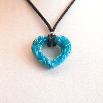 Colgante Corazón Alma Pequeño Aguamarina