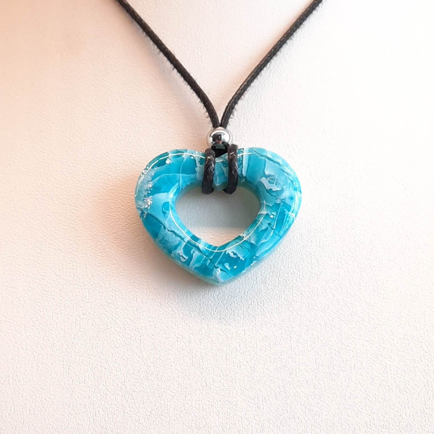 Colgante Corazón Alma Pequeño Aguamarina