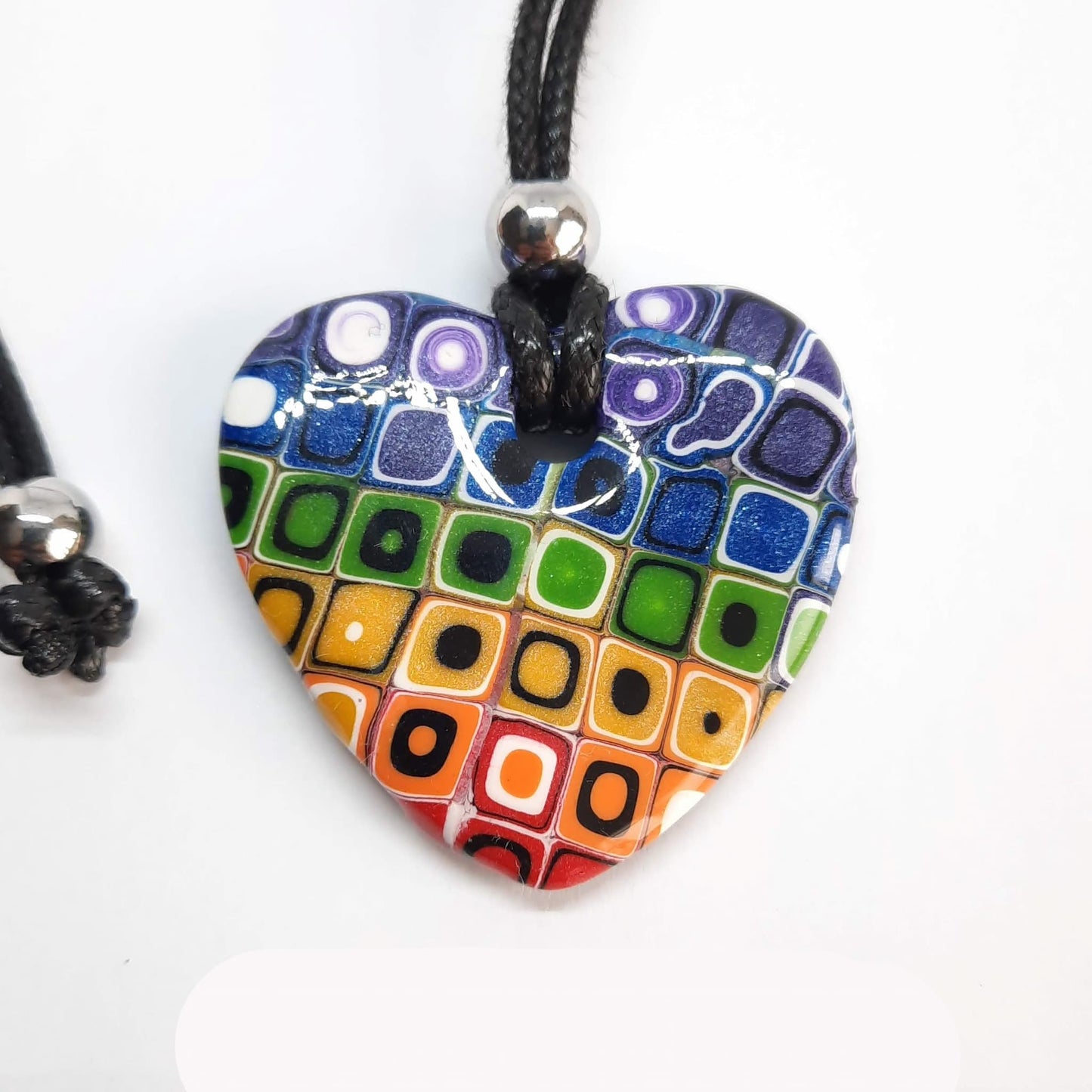 Colgante Corazón Ancho Mediano Arcoíris