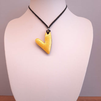 Colgante Corazón Delgado Amarillo