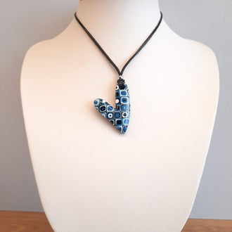 Colgante Corazón Delgado Pasión Azul