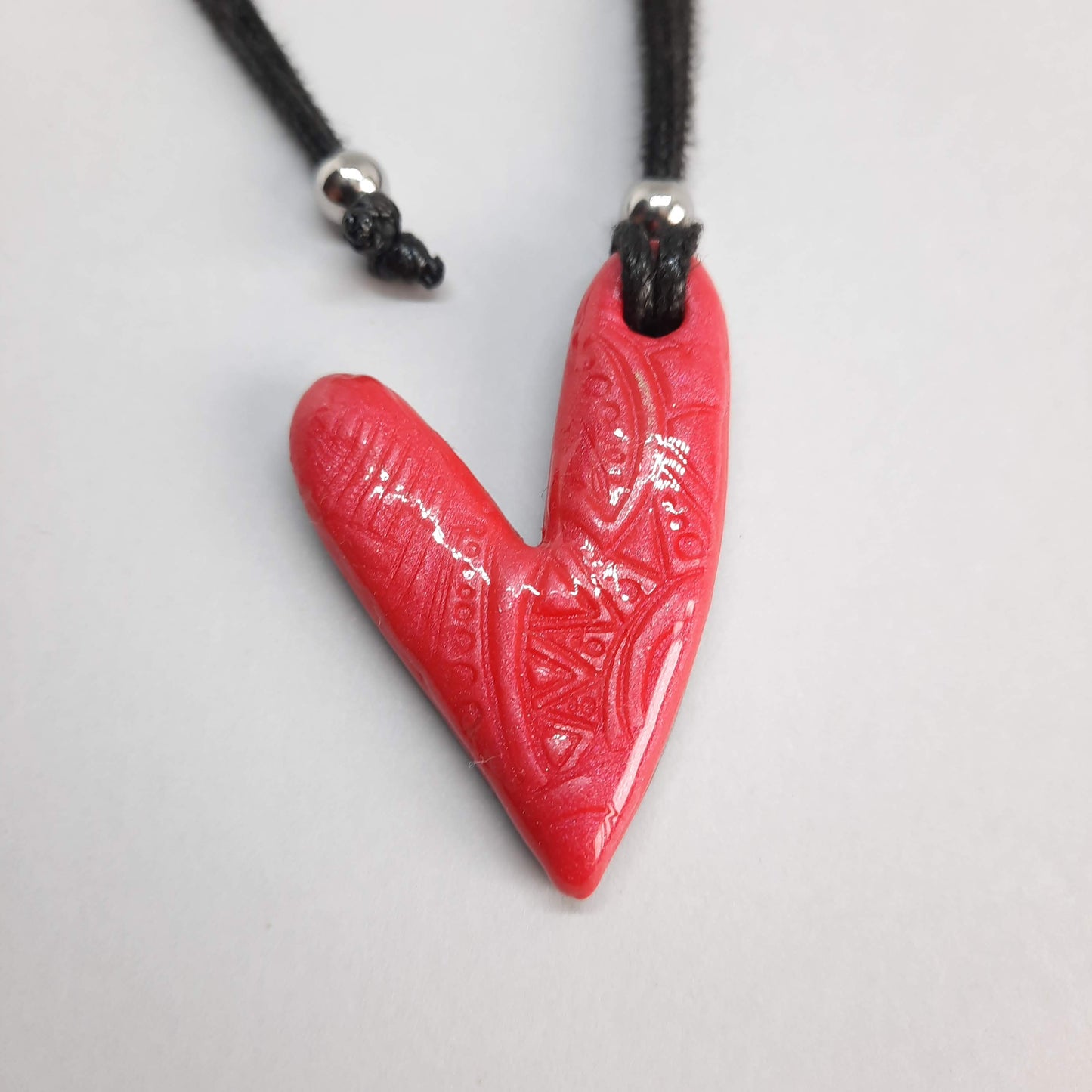 Colgante Corazón Delgado Rojo