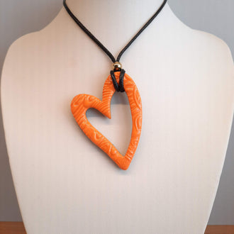 Colgante Corazón Hueco Grande Naranja