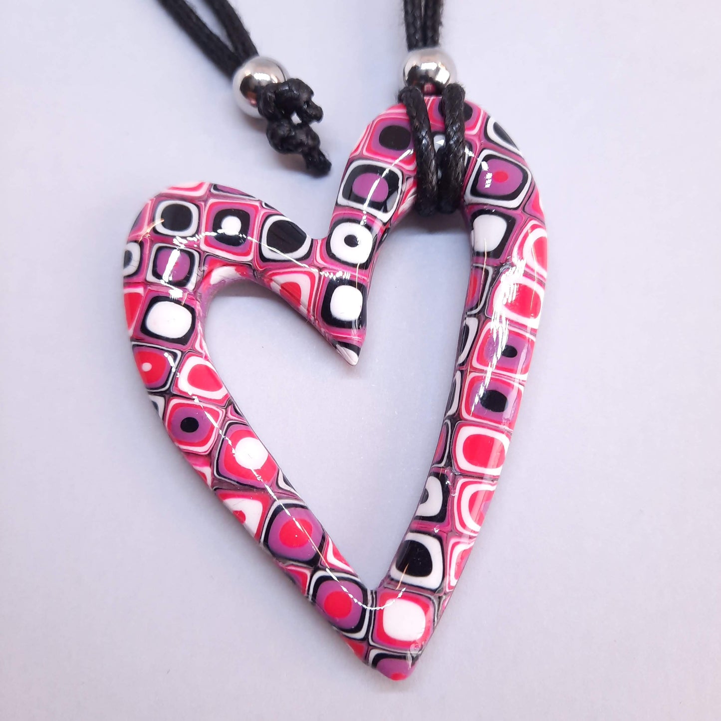 Colgante Corazón Hueco Grande Rosa Verano