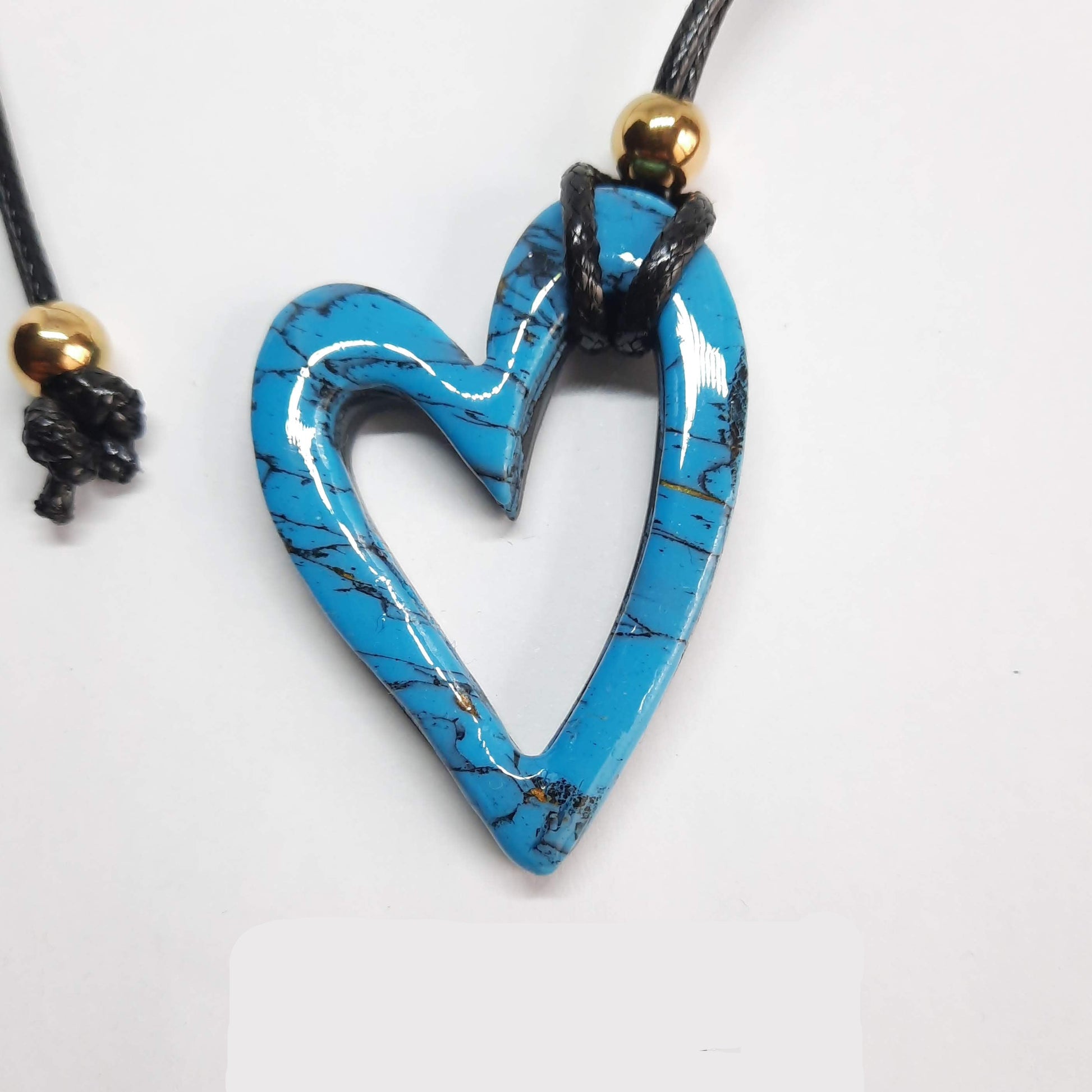Colgante Corazón Hueco Mediano Turquesa