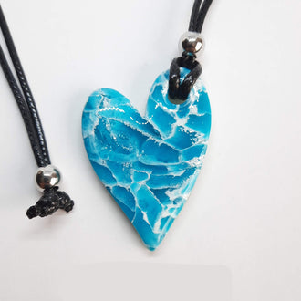 Colgante Corazón Mediano Aguamarina