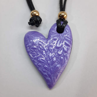 Colgante Corazón Pleno Mediano Lila