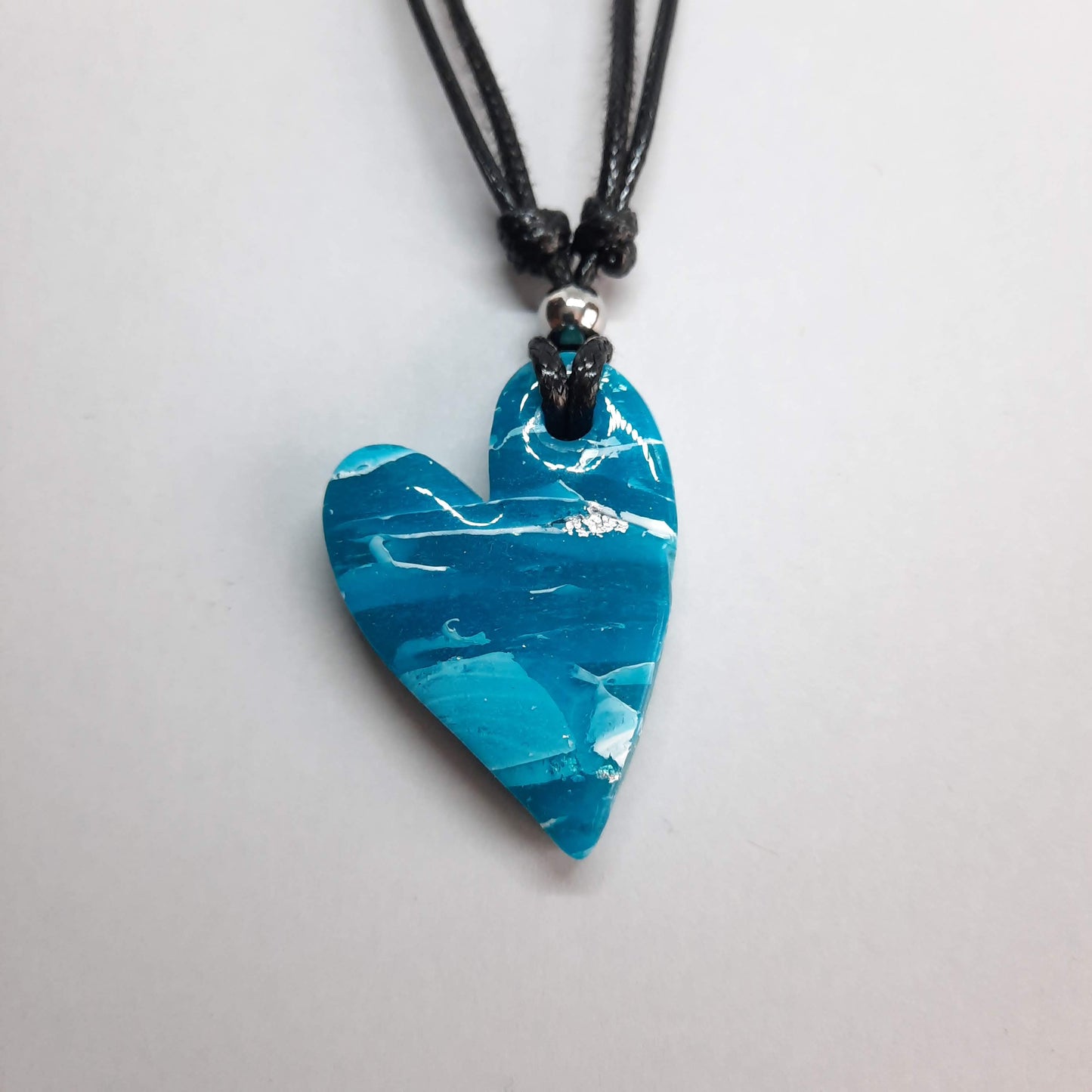 Colgante Corazón Pleno Pequeño Aguamarina