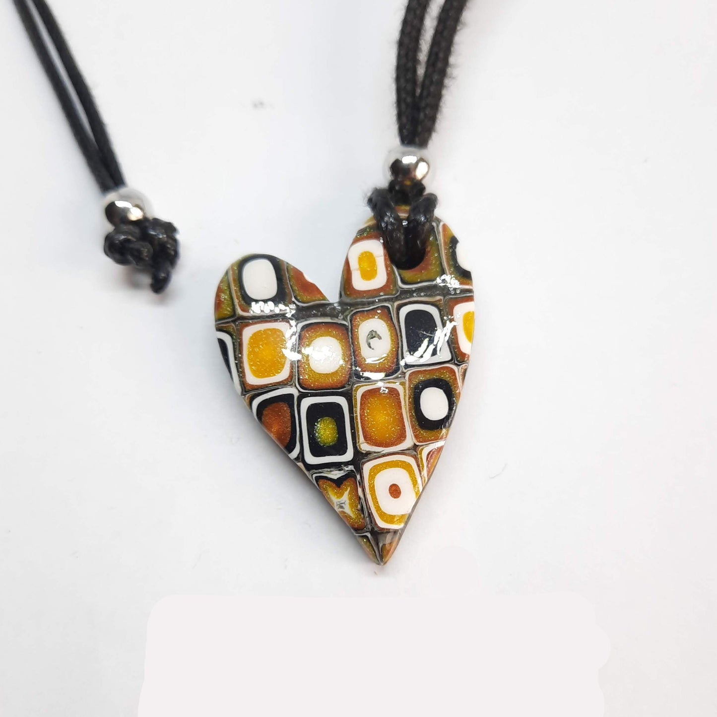 Colgante Corazón Pleno Pequeño Amarillo Antiguo