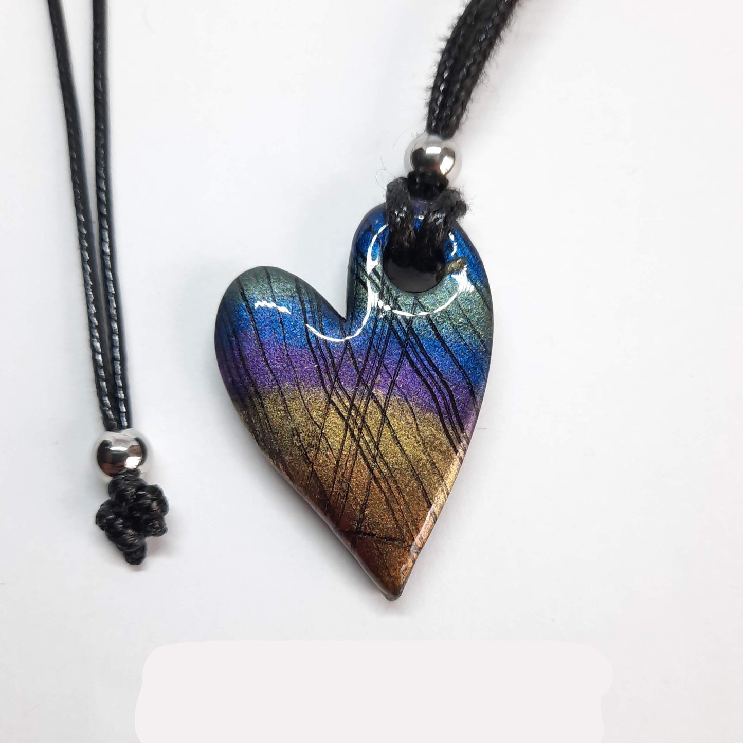 Colgante Corazón Pleno Pequeño Labradorita Violeta