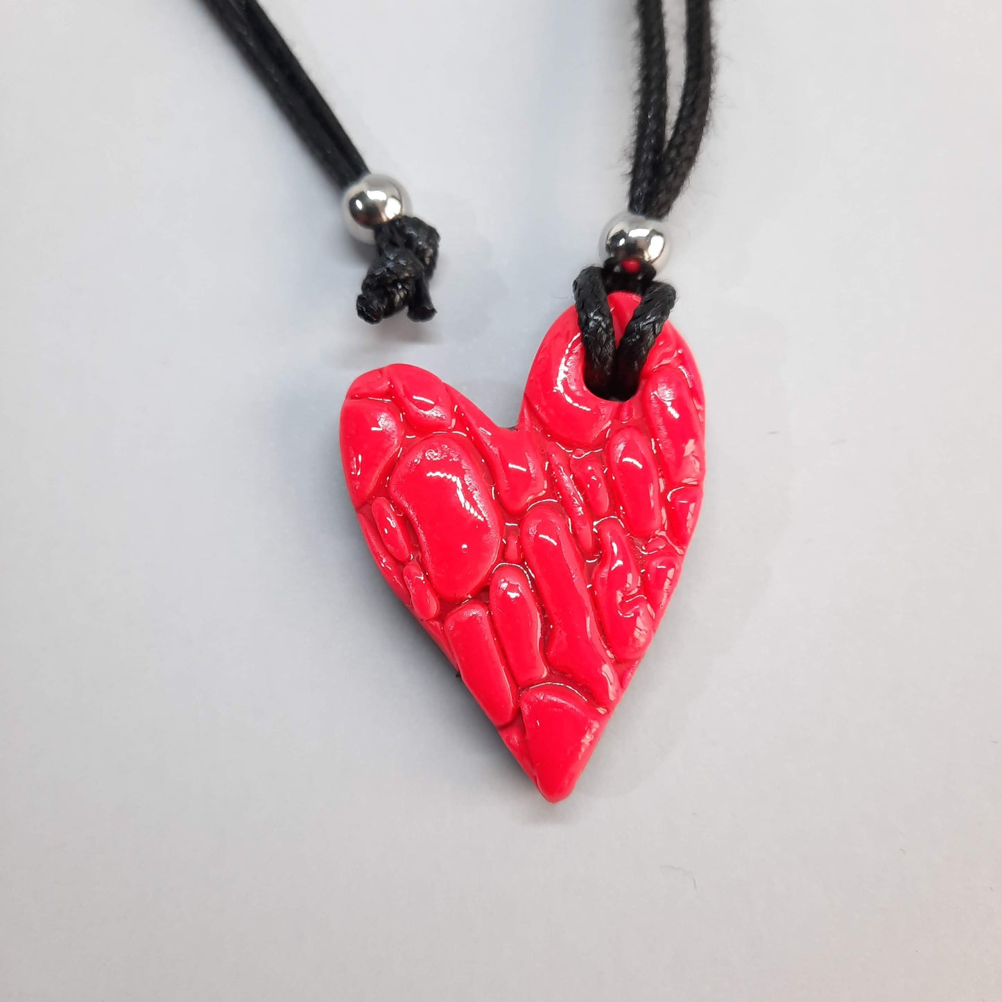 Colgante Corazón Pleno Pequeño Mediano Rosa Neon