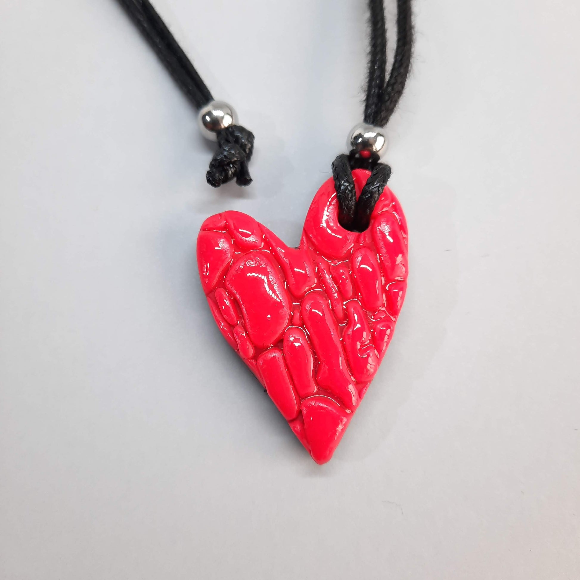 Colgante Corazón Pleno Pequeño Mediano Rosa Neon