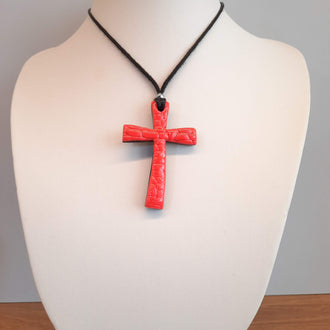 Colgante Cruz Rosa Neon