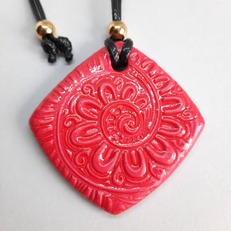 Colgante Cuadrado Grande Rojo