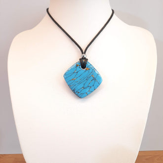 Colgante Cuadrado Mediano Turquesa