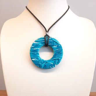 Colgante Donut Grande Aguamarina