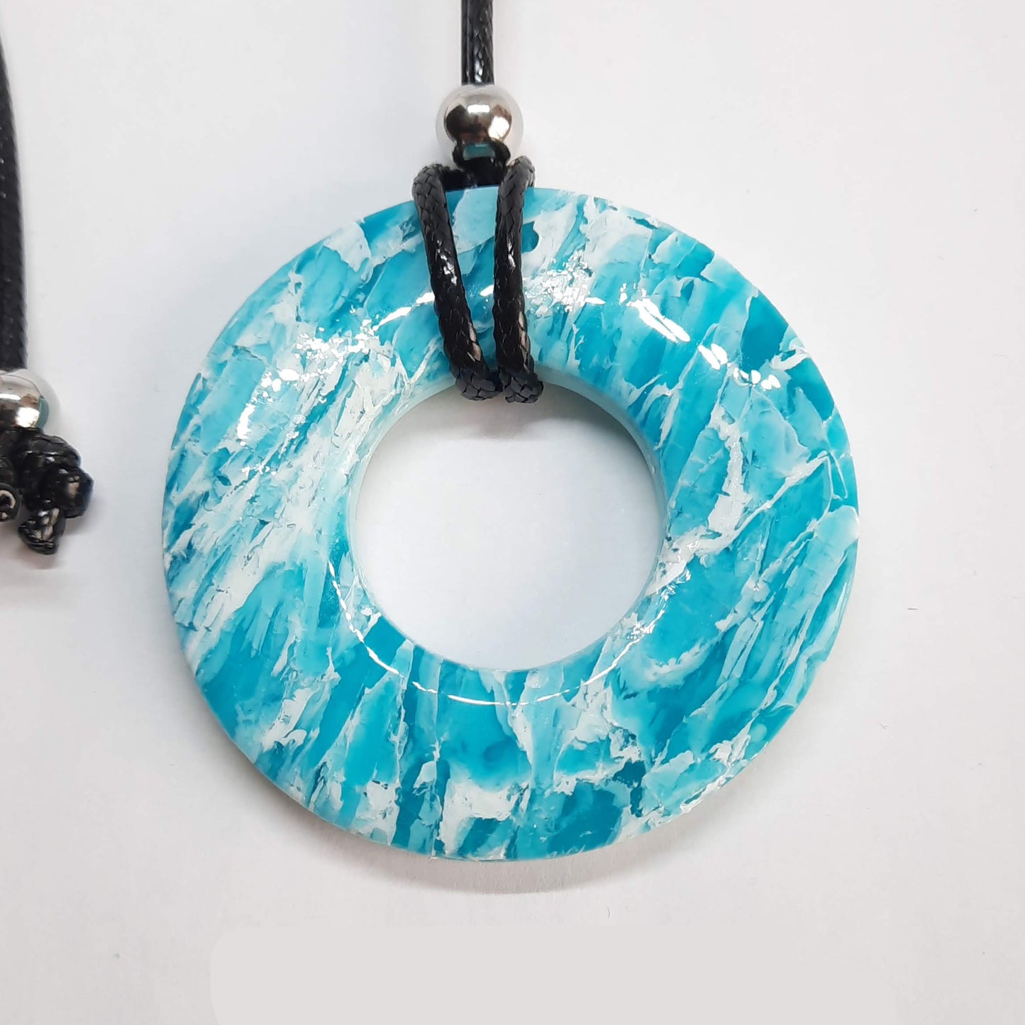 Colgante Donut Grande Aguamarina