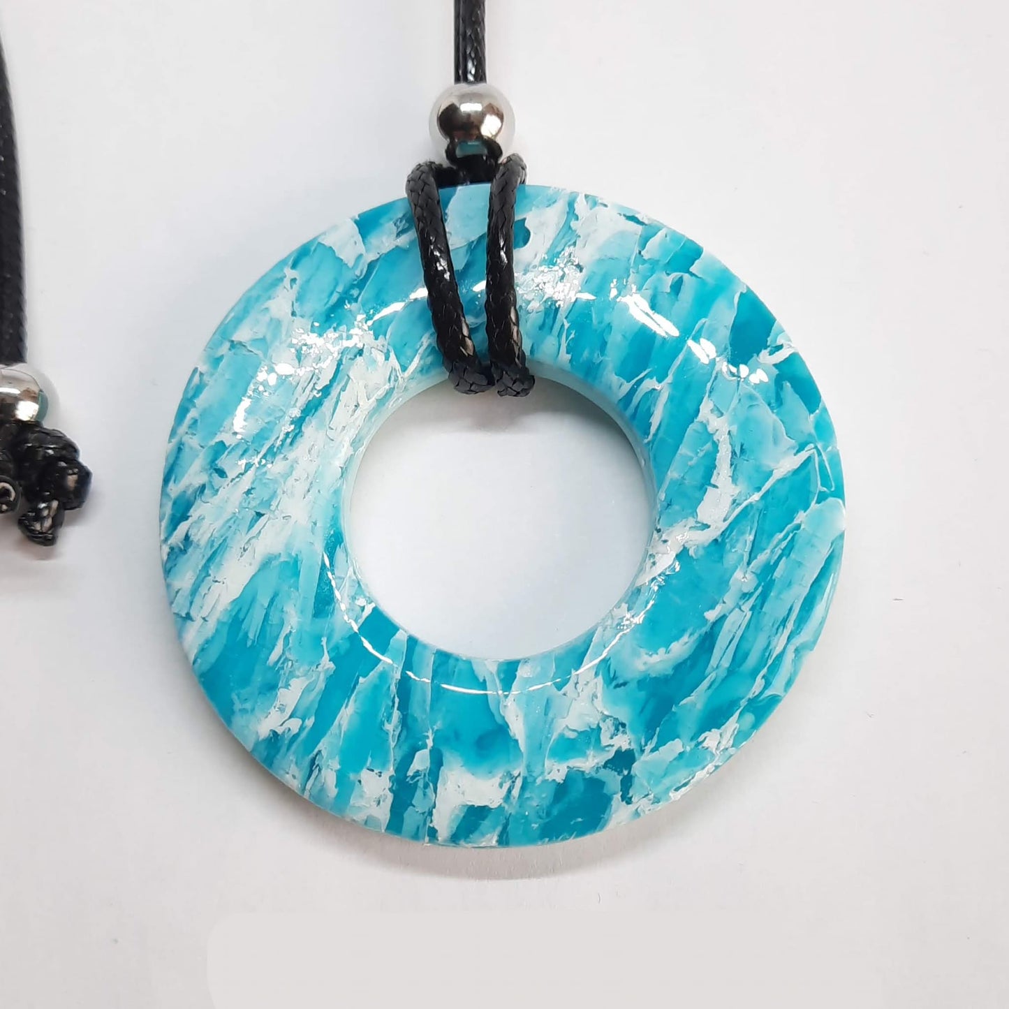 Colgante Donut Grande Aguamarina
