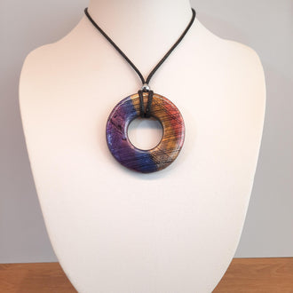 Colgante Donut Grande Labradorita Violeta